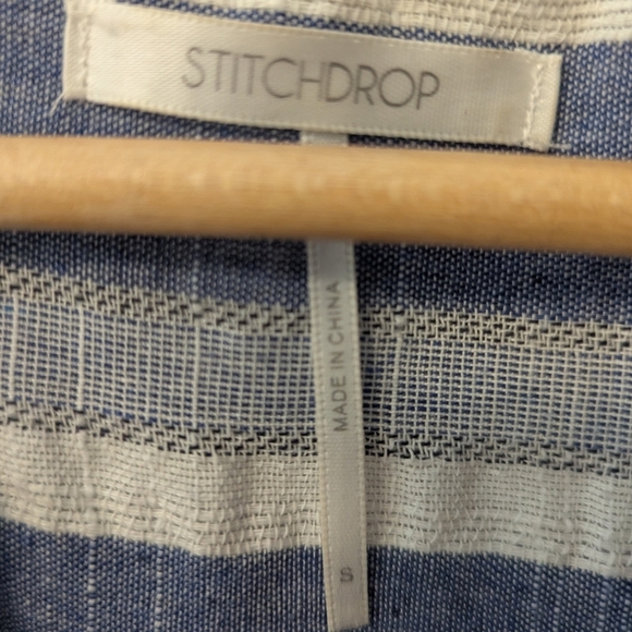 Oversized Stitchdrop Stripe Shift Shirt Dress Boho Beach Pockets Nordstrom - Picture 7 of 7